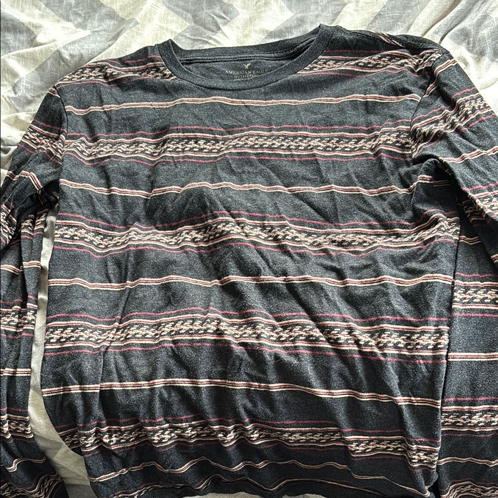 Men's Striped Black Shirt